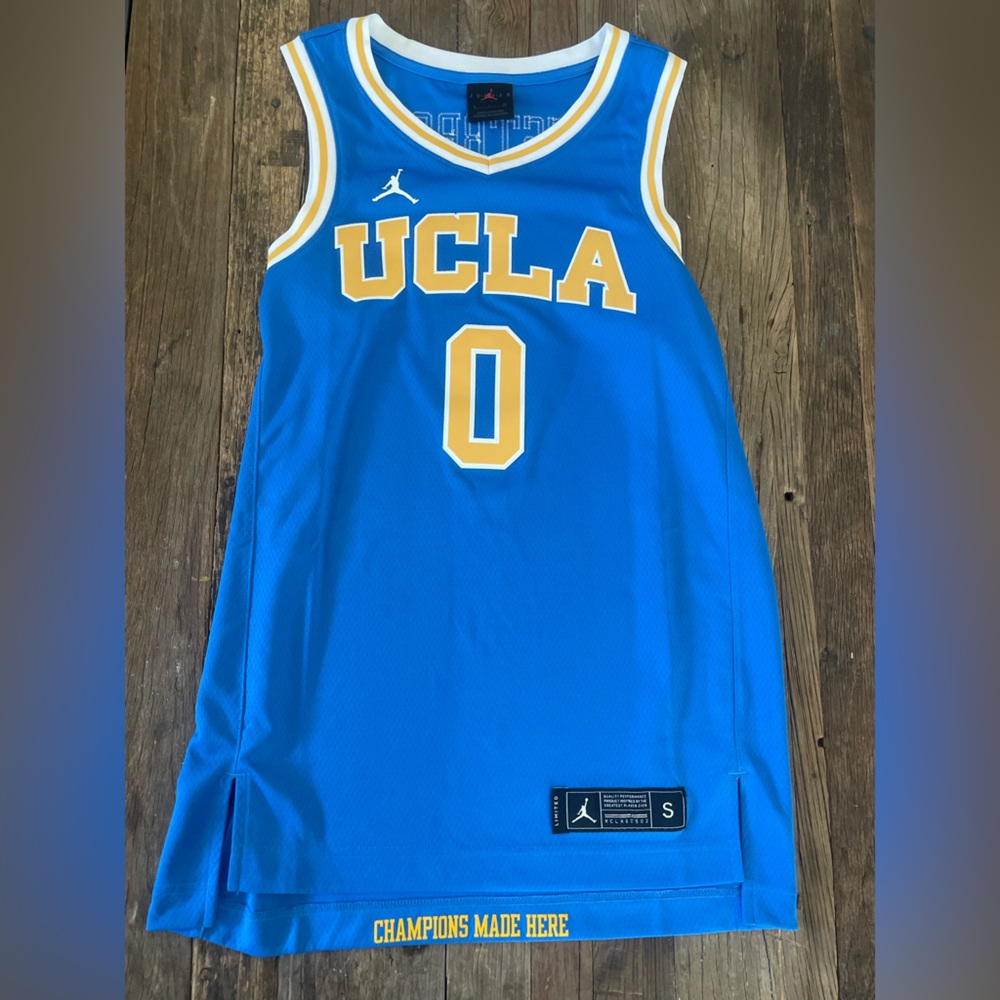 Like New Jordan UCLA Westbrook college jersey. Men’s small. No defects.